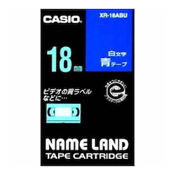 Name Land Tape 18 mm White Text Blue