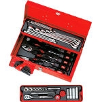Tool Set (Single Door Metal Case Type) (Insertion Angle 9.5 mm) Red