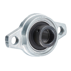 Flange Mount Bearing Units - Two-Bolt Diamond Flange, Silver Body, Cylindrical Hole with Eccentric Ring, UFL Series