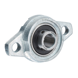 Flange Mount Bearing Units - Two-Bolt Diamond Flange, Silver Body, Cylindrical Hole with Set Screw, KFL Series