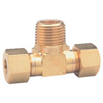 Tees - Compression Tube Fitting, Brass, Middle Male NPT, RT Series RT-2210