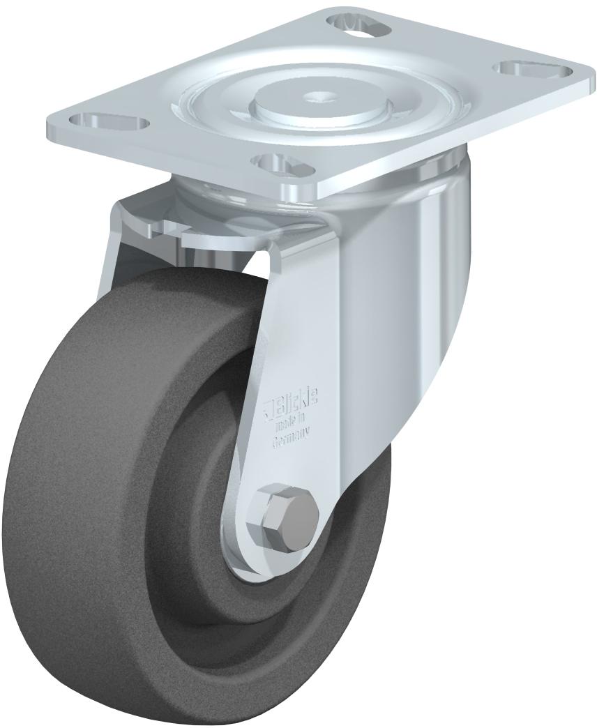 Heavy Duty Industrial Large Top Plate Casters - Swivel, Ball Bearing, Impact Resistant Extra Heavy Gray Nylon Wheel