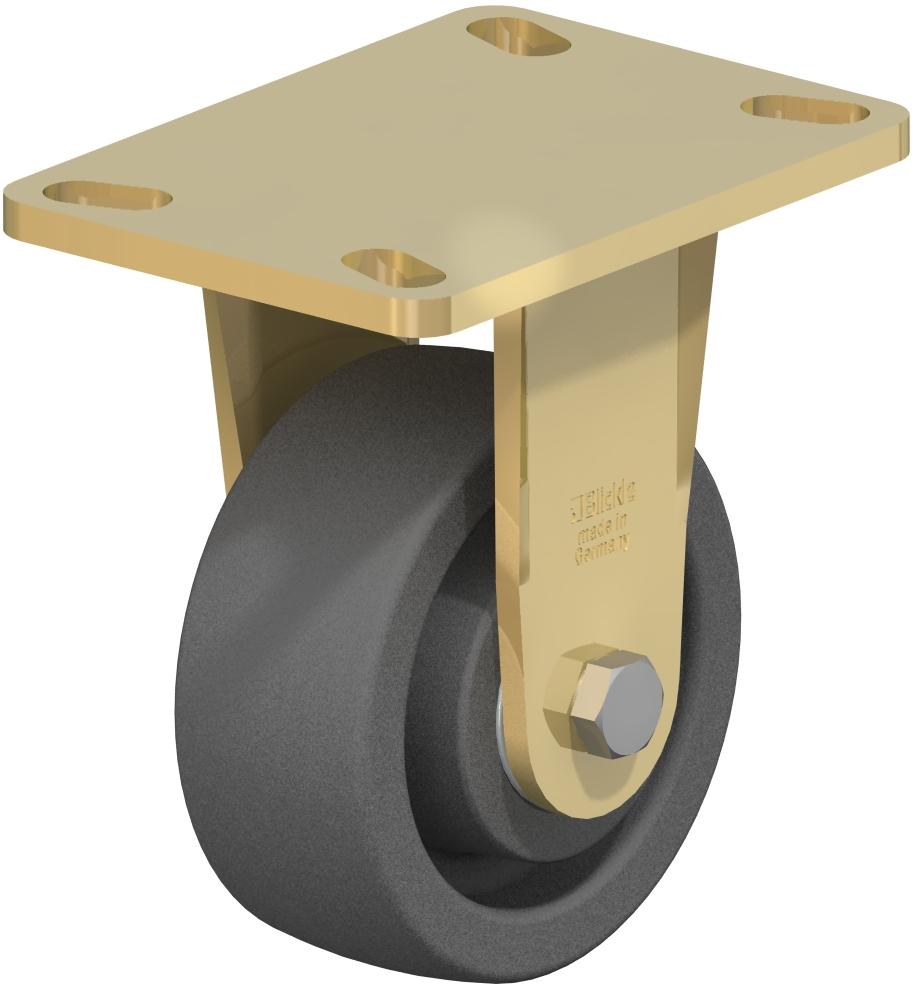 Extra Heavy Duty Top Plate Casters - Rigid, Ball Bearing, Impact Resistant Gray Extra Heavy Nylon Wheel
