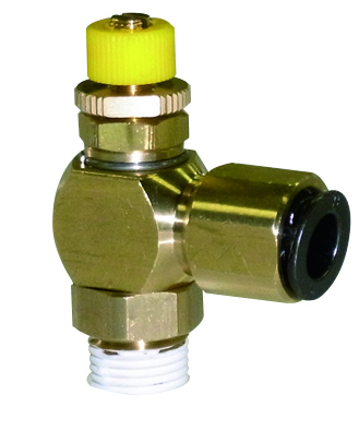 Flow Controls - Universal Elbow Push to Connect, Sputter Resistant, Brass, Adjustable, FUJI SC Series