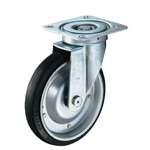 Casters - Rubber, nylon or urethane with steel swivel plate, series 400S/419S (Medium load). 400S-NRB200