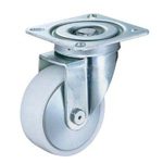 Casters - 520S/513S/520SR series rubber, nylon, MC nylon or urethane with steel swivel or fixed plate (Medium load). 520S-RB125