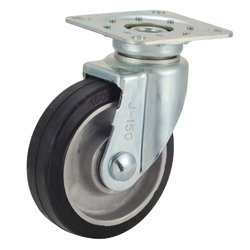 Casters - Rubber with aluminum swivel plate, without brake, TRS-AWJ series (Silent Series).
