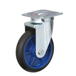 Casters - Rubber with swivel plate without brake, LR-WJ series (With low starting resistance).