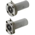 Linear Ball Bushings - Flanged, double, with grease fitting for lubrication.
