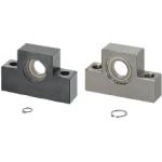 Ball Screw Support Unit - Support Side, Block Type. With retaining ring.