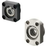Bearings with Housing - Double bearing, with retaining rings, short length.