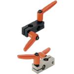 Strut Clamps - Lever type, perpendicular type, same hole diameter.