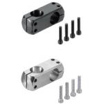 Compact Strut Clamps - Rounded ends, perpendicular type, same or different hole diameter. KLSTNR20