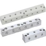 Manifold Blocks - Pneumatic, Outlets 3 Sides, No Inlets, Configurable Mounting Holes