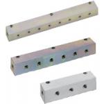 Manifold Blocks - Hydraulic, Outlets 1 Side, 2 Inlets, Configurable Horizontal Mounting Holes