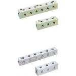 Manifold Blocks - Hydraulic or Pneumatic, Outlets 3 Sides, 2 Inlets, Configurable Mounting Holes