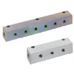 Manifold Blocks - Hydraulic or Pneumatic, Outlets 2 Sides, 2 Inlets, Configurable Mounting Holes