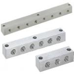 Terminal Blocks - Pneumatic, Outlets 2 Sides, No Inlets, Configurable Horizontal Mounting Holes