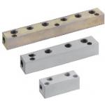 Manifold Blocks - Hydraulic or Pneumatic, 2 Circuit, Outlets 1 Side, Vertical Mounting Holes
