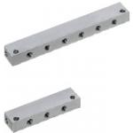 Manifold Blocks - Pneumatic, Compact, Outlets 1 Side, 2 Inlets, Horizontal Mounting Holes