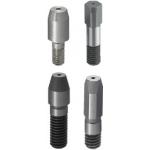 Large Head Locating Pins - Round or diamond shaped head, tapered tip and externally threaded shank.