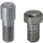 Large Head Locating Pins - Round head, flat tip and externally threaded shank.