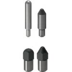 Large Head Locating Pins - Round or diamond shaped head, selectable tip type and straight shank.