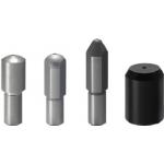 Straight or Large Head Locating Pins - Round or diamond shaped head, selectable tip type and internally threaded shank.