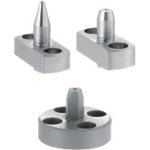 Flat Flange Locating Pins - Round or diamond shaped head, selectable tip, straight shank.