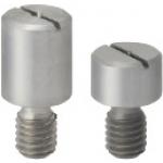 Large Head Locating Pins - Round shaped head, flat tip with groove, externally threaded shank.
