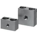 Threaded Stopper Blocks - 1018 Carbon Steel, Trivalent Chromate, with Counterbores