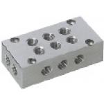Manifold Blocks - Pneumatic, Double-Row, Outlets 3 Sides, Configurable Mounting Holes