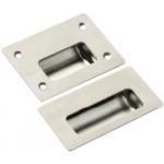 Handles - Recessed, with countersunk or threaded mounting plate, stainless steel.