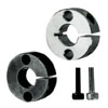 Shaft Collars - Clamp type, 2 lateral mounting holes (inches).