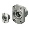 Bearings with Housing - Compact housing, double bearings, with retaining rings, sizes in inches.
