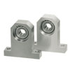 Bearings with Housing - T-shaped housing, sizes in inches.