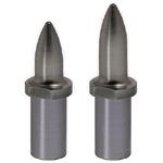 Locating Pins with Retaining Block Shoulder - Round head, bullet tip and internally threaded shank.