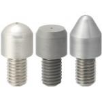 Large Head Locating Pins - Round head, selectable tip, externally threaded shank.