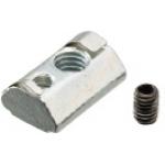 Post-Assembly Insertion Lock Nuts with Leaf Spring for 6 Series Aluminum Extrusions