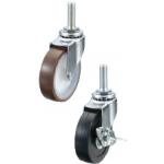 Casters - Rubber, nylon or urethane with steel threaded stud mounting, HSGN/HSGNS series (Light/Medium load). HSGNS100-12-N