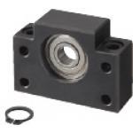 Ball Screw Support Unit - Support Side, Block Type. Short distance between mounting holes. Product C-Value.