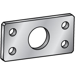 Configurable Mounting Plates - Flat Bar Mount, Center Symmetrical Type, Center Hole and Double Side Holes