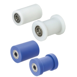 Rollers - Press-fit resin with flanged ends.