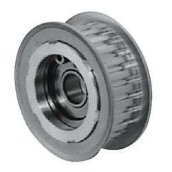 Idler Pulleys with Teeth - With Flange, Central Bearing, S2M and S3M Series.
