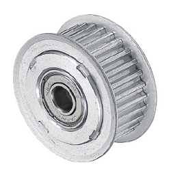 Idler Pulleys with Teeth - With Flange, Bearings on Ends, S2M and S3M Series.