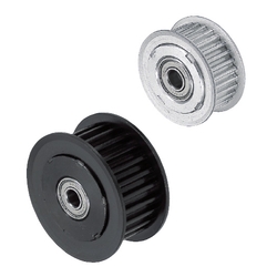 Idler Pulleys with Teeth - With Flange, Bearings on Ends, S5M, S8M, and S14M Series.