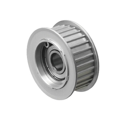 Idler Pulleys with Teeth - With Flange, Central Bearing, T5 and T10 Series.