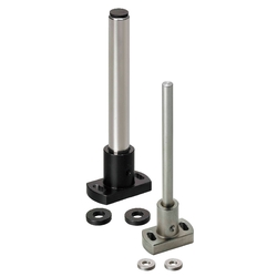 Support Assembly - Solid Shaft, Compact Flange Base, with Slotted Holes.