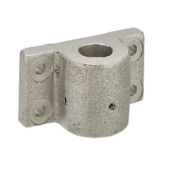 Post Bases - Square flange with guide, cast iron, side-mount.