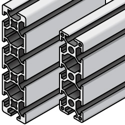 Aluminum Extrusion - 5 series, Base 20 , 20mm x 60mm / 20mm x 80mm